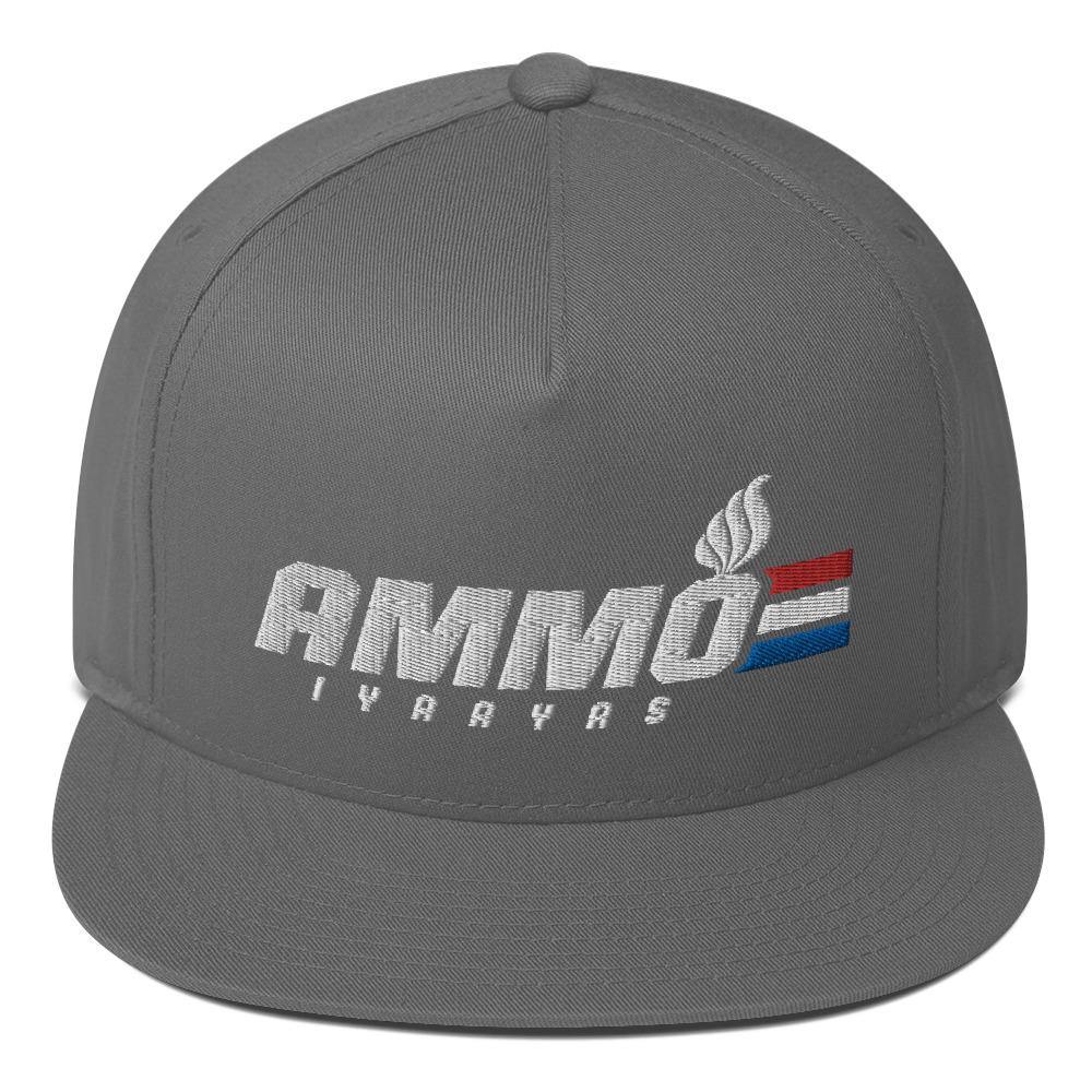 USAF AMMO GI Joe Style Logo IYAAYAS Pisspot Flame Flat Bill Snapback Hat - AMMO Pisspot IYAAYAS Gear