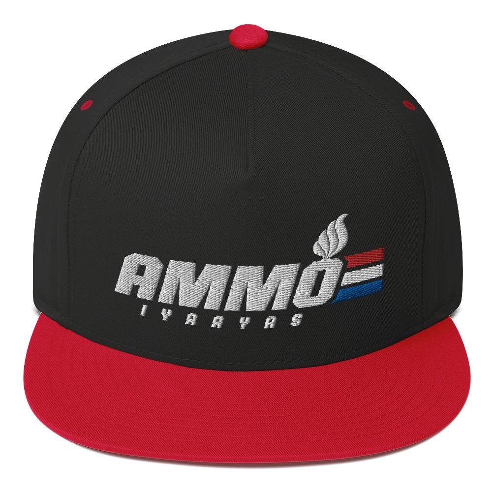 USAF AMMO GI Joe Style Logo IYAAYAS Pisspot Flame Flat Bill Snapback Hat - AMMO Pisspot IYAAYAS Gear