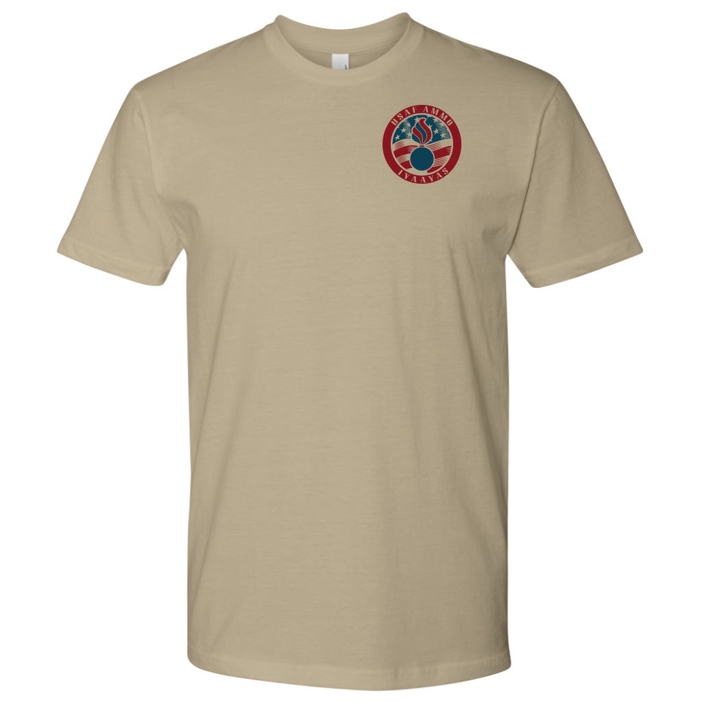 USAF AMMO IYAAYAS Pisspot American Flag Circle Logo Mens Gift T-Shirt - AMMO Pisspot IYAAYAS Gear