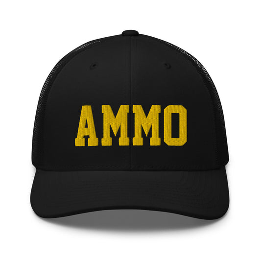 Gold Letter USAF AMMO Dark Color Mesh Trucker Cap