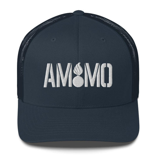 AMMO Stencil Letters Pisspot Embroidered Snapback Munitions Heritage Yupong 6606 Trucker Cap - AMMO Pisspot IYAAYAS Gear