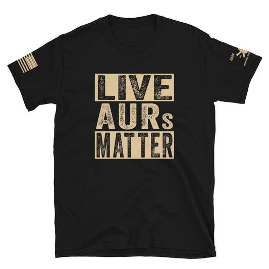 USAF AMMO Live AURs Matter American Flag Skull Pisspot Munitions Heritage Unisex T-Shirt - AMMO Pisspot IYAAYAS Gear