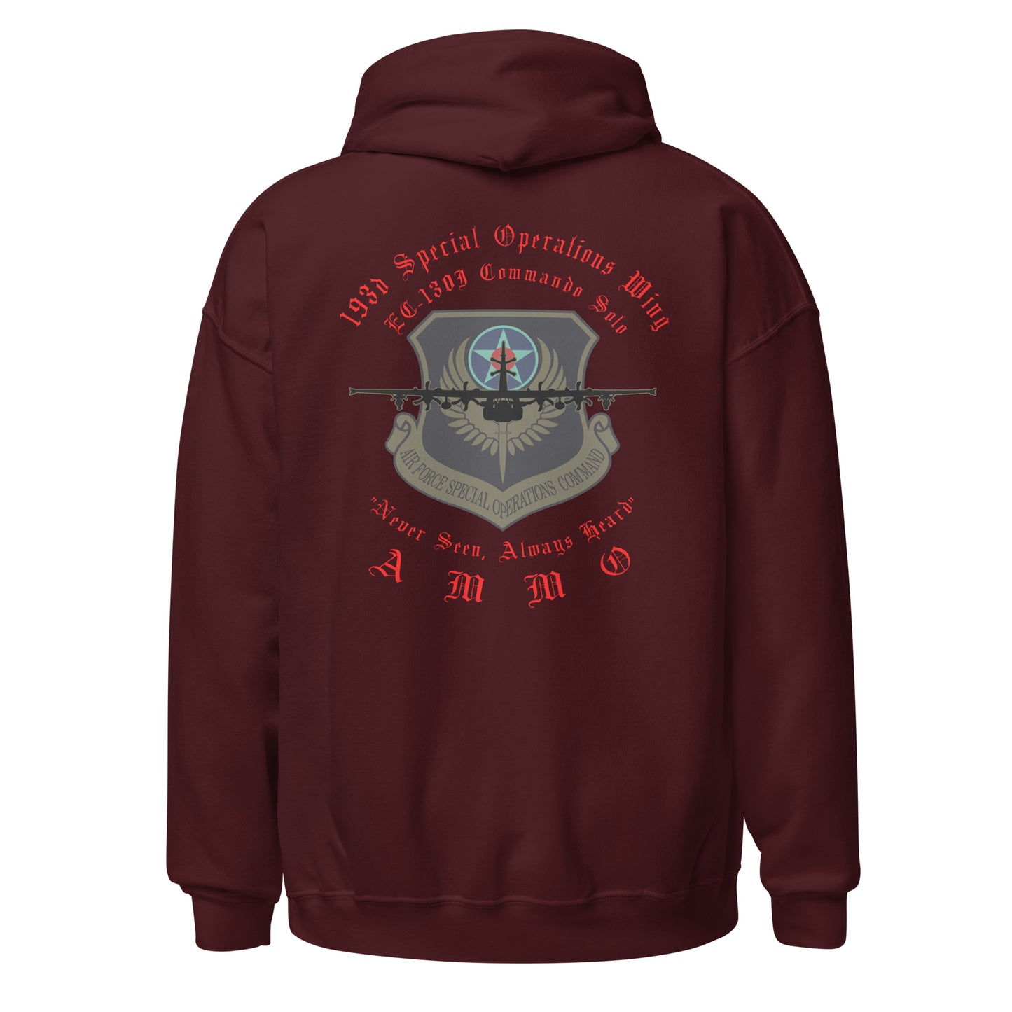 193 Special Operations Wing EC-130J AFSOC Subdued Logo Never Seen Always Heard AMMO Unisex Hoodie