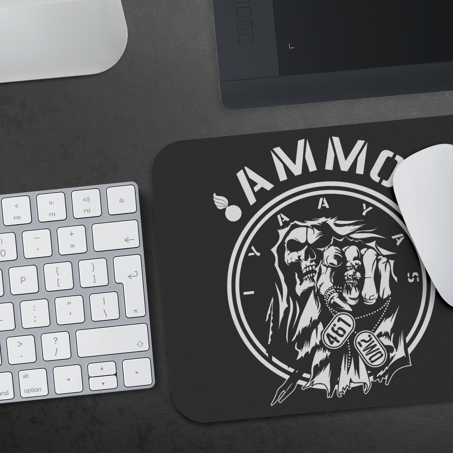 USAF AMMO Grim Reaper Pointing Dogtags IYAAYAS - Mousepad